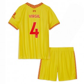 Koszulka Liverpool Virgil van Dijk 4 Dziecięcy Trzeci Stroje Piłkarskie 2021/22 Krótki Rękaw